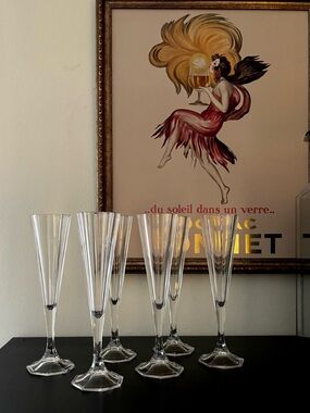 Nachtmann Aspen Continental Clear Crystal Champagne Flute Glasses (Set of 6) EVC